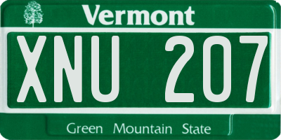 VT license plate XNU207