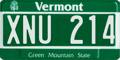 VT license plate XNU214