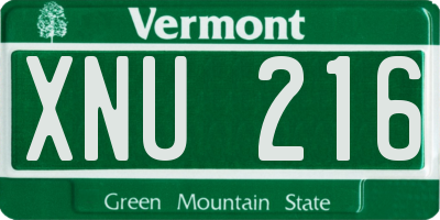 VT license plate XNU216