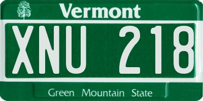 VT license plate XNU218