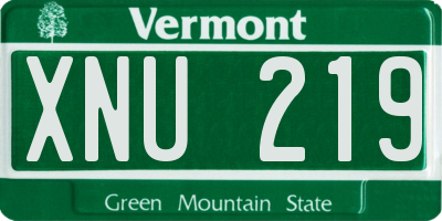 VT license plate XNU219