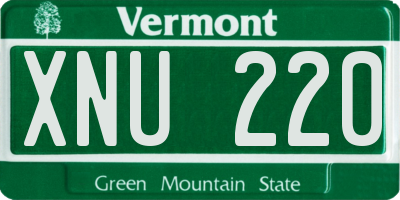 VT license plate XNU220