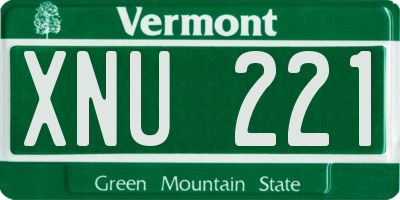 VT license plate XNU221