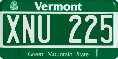 VT license plate XNU225