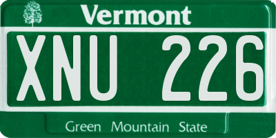 VT license plate XNU226