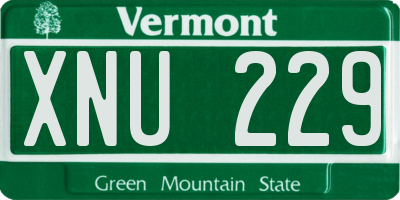 VT license plate XNU229
