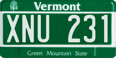 VT license plate XNU231
