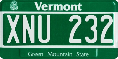 VT license plate XNU232