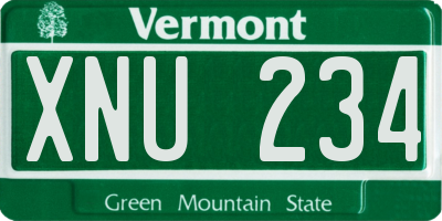 VT license plate XNU234