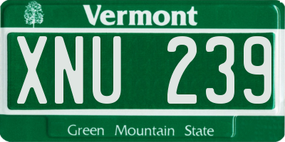 VT license plate XNU239