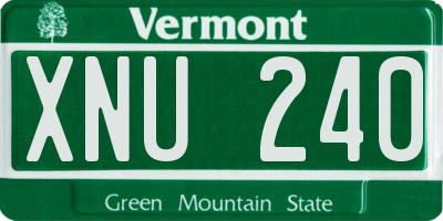 VT license plate XNU240