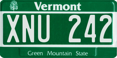 VT license plate XNU242