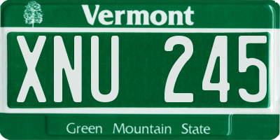 VT license plate XNU245