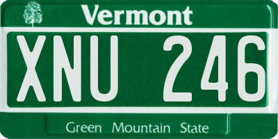 VT license plate XNU246