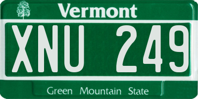 VT license plate XNU249
