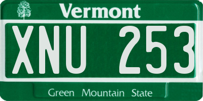 VT license plate XNU253