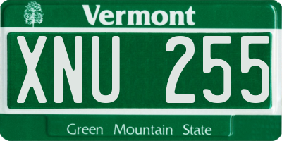 VT license plate XNU255