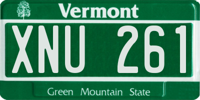 VT license plate XNU261