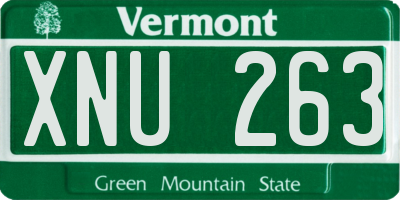 VT license plate XNU263