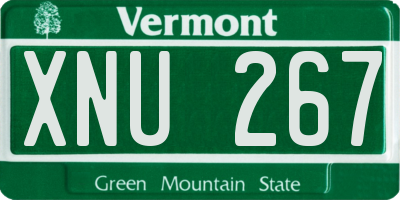 VT license plate XNU267