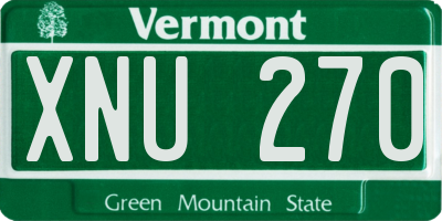 VT license plate XNU270