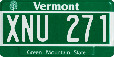 VT license plate XNU271