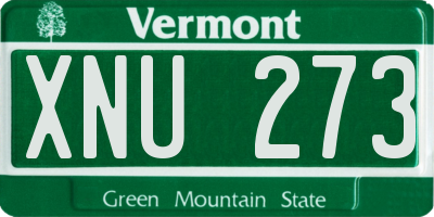VT license plate XNU273