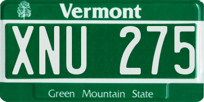 VT license plate XNU275