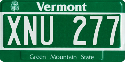 VT license plate XNU277