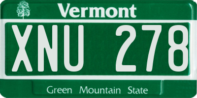 VT license plate XNU278