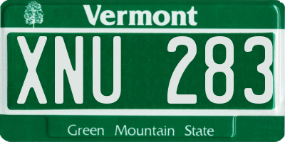 VT license plate XNU283
