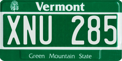 VT license plate XNU285