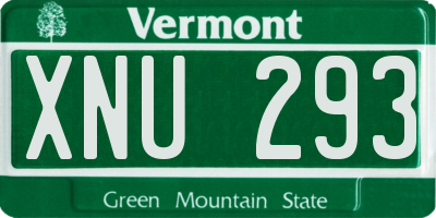 VT license plate XNU293