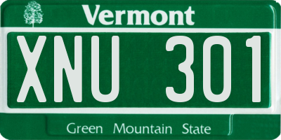 VT license plate XNU301