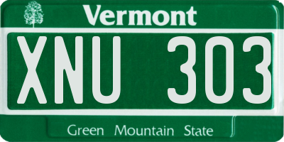 VT license plate XNU303