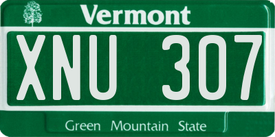 VT license plate XNU307