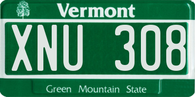 VT license plate XNU308