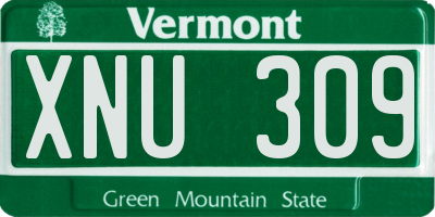 VT license plate XNU309