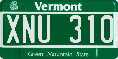VT license plate XNU310
