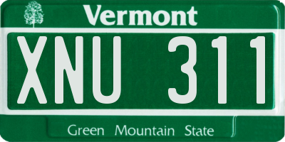 VT license plate XNU311