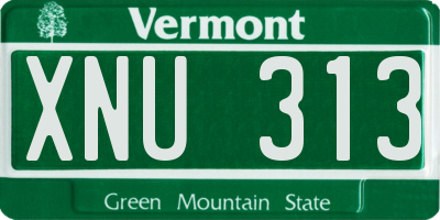 VT license plate XNU313