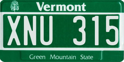 VT license plate XNU315