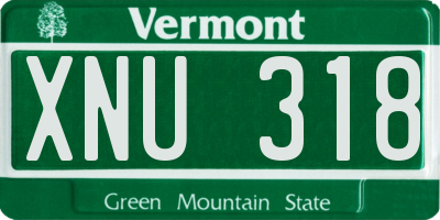 VT license plate XNU318