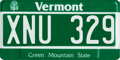 VT license plate XNU329
