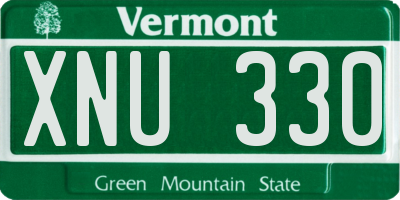 VT license plate XNU330