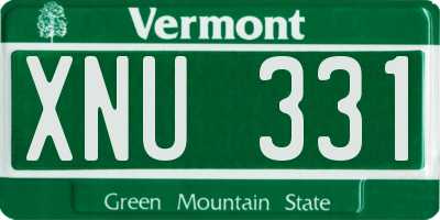 VT license plate XNU331