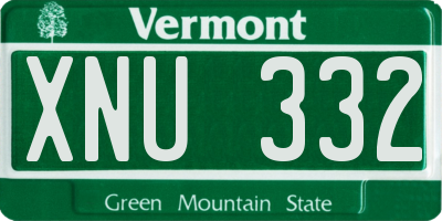 VT license plate XNU332