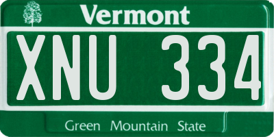 VT license plate XNU334