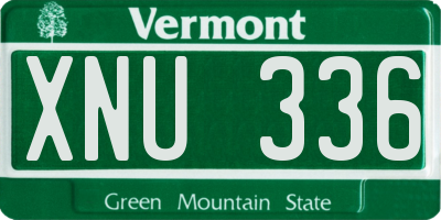 VT license plate XNU336