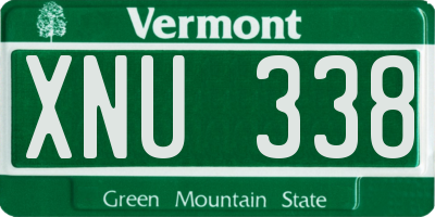 VT license plate XNU338